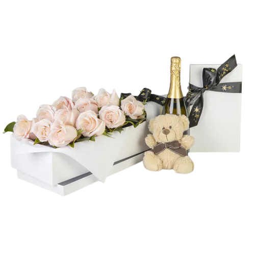 Pink Roses Deluxe Bouquet Hamper