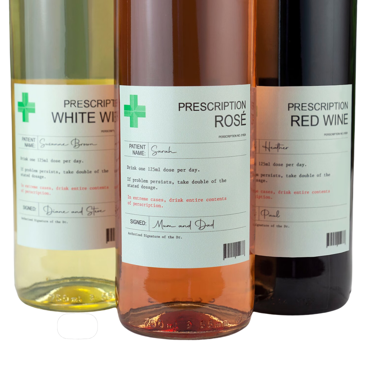 Prescription Wine (Funny, Customised) 700ml - White or Red